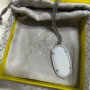 Kendra Scott Silver White Pendant Chain Necklace